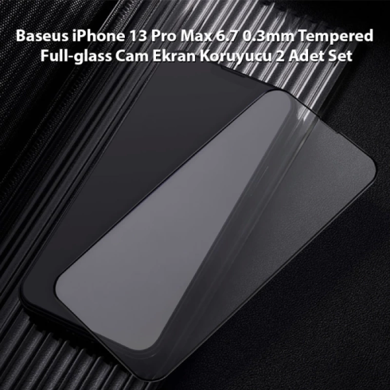 Baseus iPhone 13 Pro Max 6.7 0.3mm Tempered Full-glass Cam Ekran Koruyucu 2 Adet Set