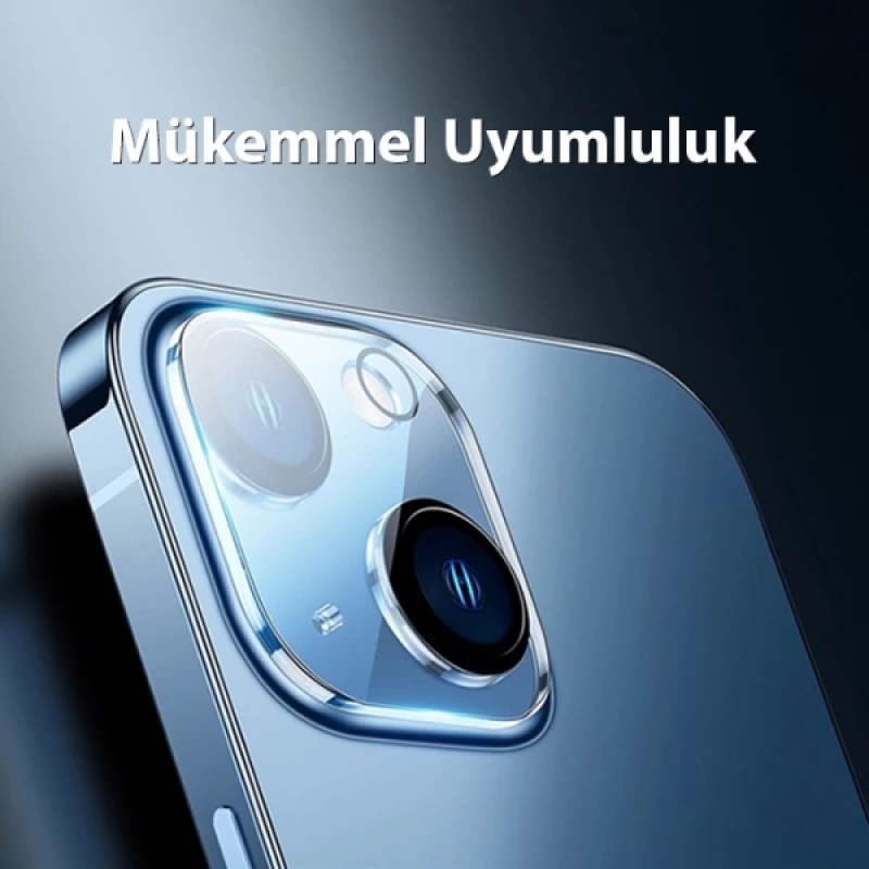 Baseus iPhone 14-14 Plus ile Uyumlu 0.3mm Full Tempered Kamera Lens Koruma Camı 2 Adet Set