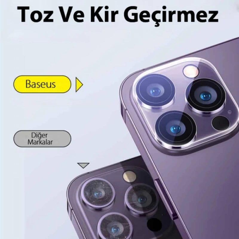 Baseus iPhone 15-15 Plus için Crystal Serisi HD Cam Kamera Koruyucu 2 Adet Set