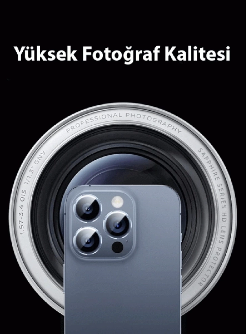 Baseus iPhone 15-15 Plus için Sapphire Serisi HD Cam Kamera Koruyucu