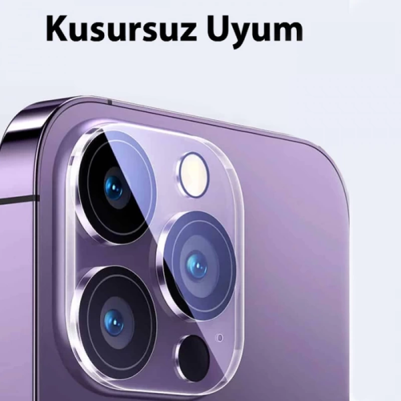 Baseus iPhone 15 Pro-15 Pro Max için Crystal Serisi HD Cam Kamera Koruyucu 2 Adet Set