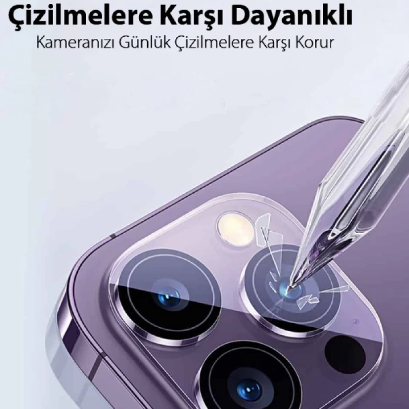 Baseus iPhone 15 Pro-15 Pro Max için Crystal Serisi HD Cam Kamera Koruyucu 2 Adet Set