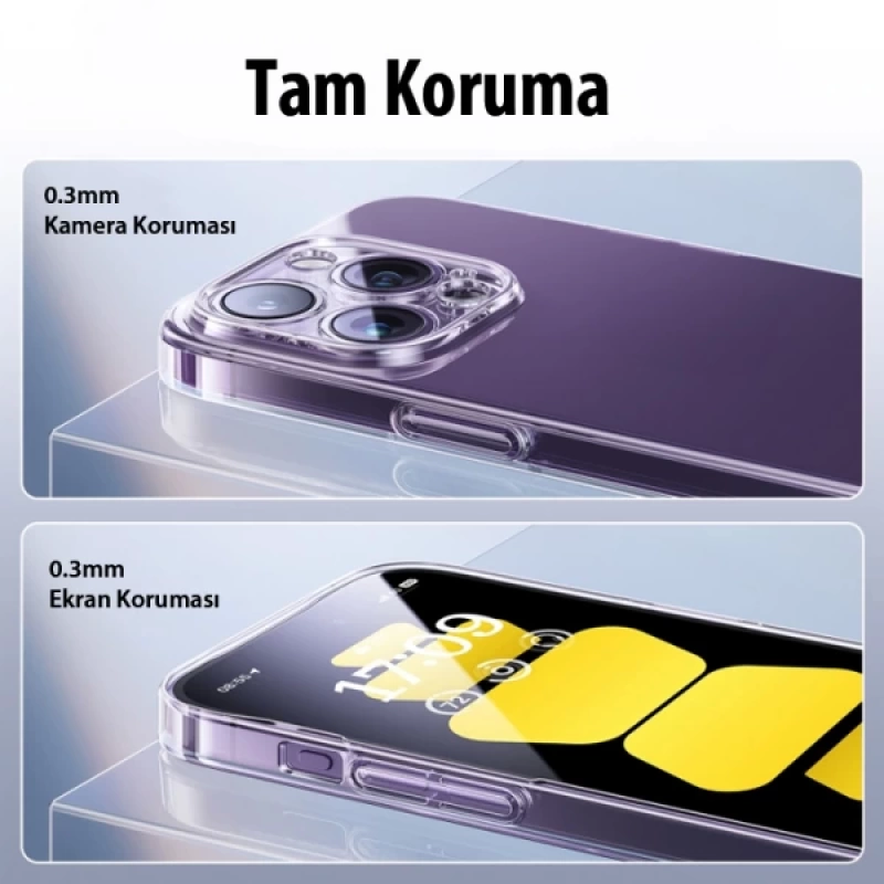 Baseus iPhone 15 Pro Lucent Serisi Ultra İnce Transparan Kılıf