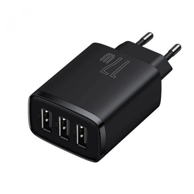 Baseus Kompakt 3 USB Portlu 17W Hızlı Şarj Başlığı Adaptörü