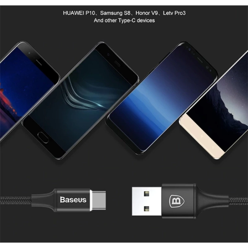 Baseus Led Işıklı Usb Type C Rapid Seris Usb Şarj  Kablosu