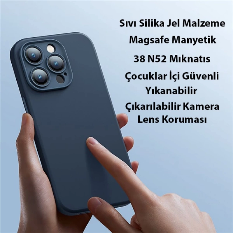 Baseus Liquid Silica Gel iPhone 14 Pro 6.1 Magsafe Silikon Kılıf + Tempered Ekran Koruyucu Set