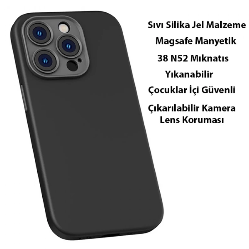 Baseus Liquid Silica Gel iPhone 14 Pro 6.1 Magsafe Silikon Kılıf + Tempered Ekran Koruyucu Set