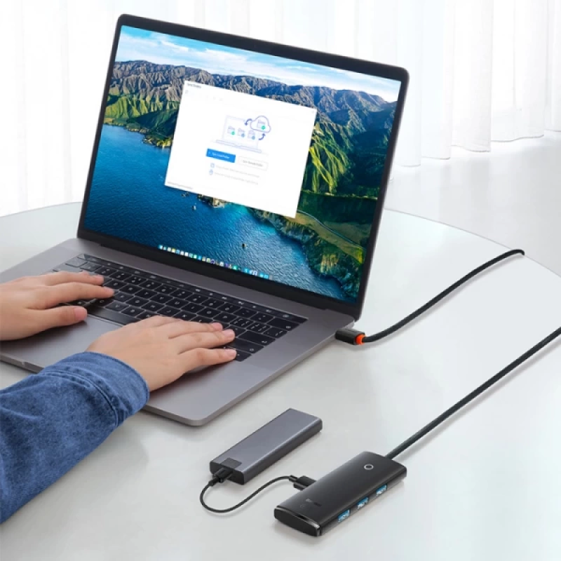 Baseus Lite Series 4 Portlu USB to USB 3.0 HUB Adaptör Çoklayıcı 25cm