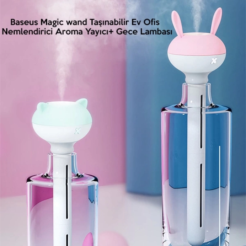 Baseus Magic wand Ev Ofis Nemlendirici Aroma Yayıcı+ Gece Lambası