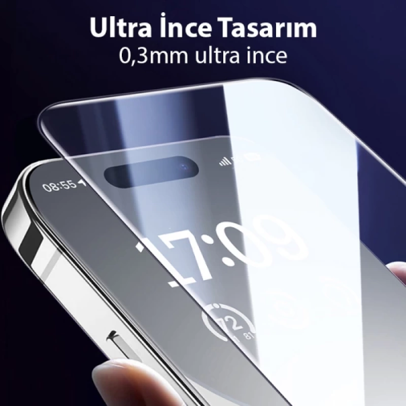 Baseus Schott iPhone 15 Pro Full Koruma Eye-Protection Tempered Cam Ekran Koruyucu