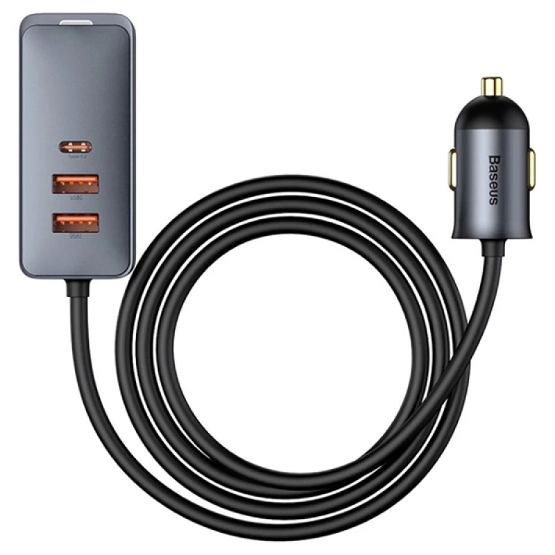 Baseus Share Together PPS 120W 4 Portlu (3 USB+1 Type-C) Hızlı Araç Şarjı 1.5m