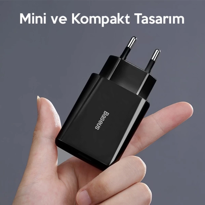 Baseus Speed Mini Quick Charger 20W Şarj Başlık Type-C Hızlı Şarj Adaptörü