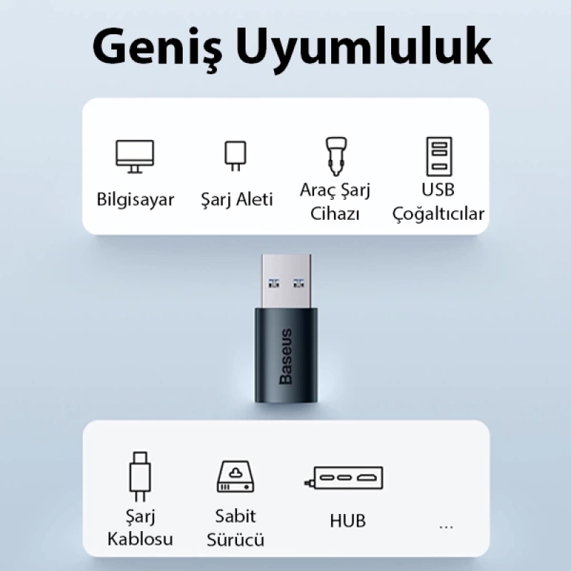 Baseus USB 3.1 to Type-C Dönüştürücü Adaptör Mini OTG Baseus Ingenuity Series