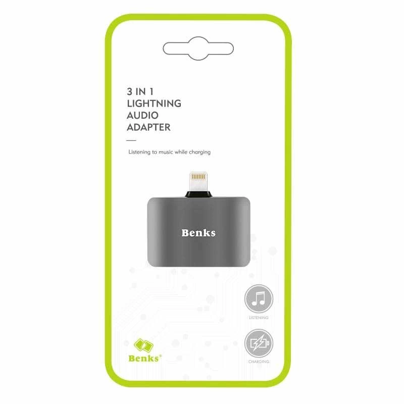 Benks U32 Lightning 3 in 1 Audio Adaptör