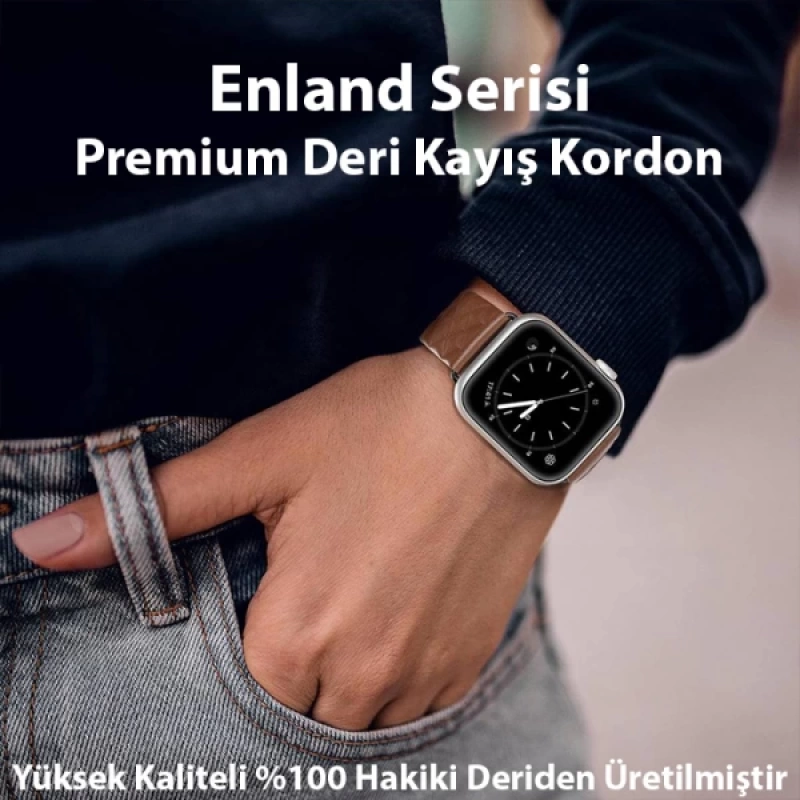 Dux Ducis Apple Watch 38-40-41MM için Enland Serisi Premium Deri Kayış Kordon