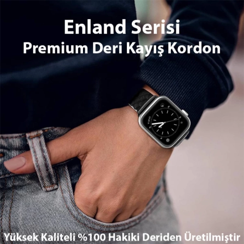 Dux Ducis Apple Watch 38-40-41MM için Enland Serisi Premium Deri Kayış Kordon