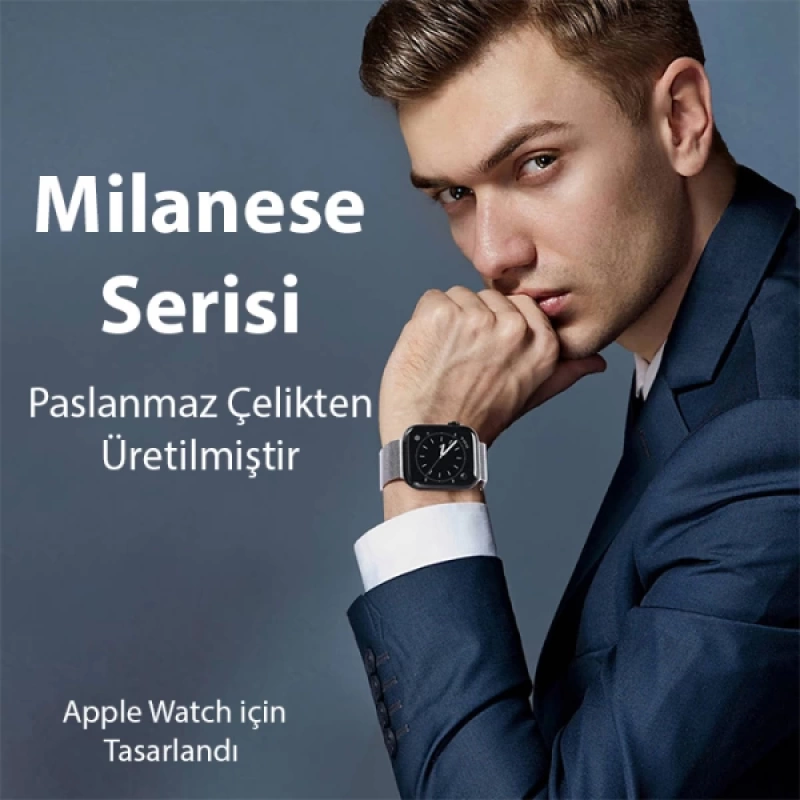 Dux Ducis Apple Watch 38-40-41MM için Milanese Premium Milano Loop Kayış Kordon