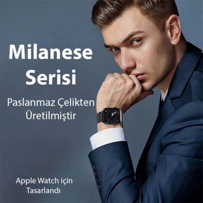 Dux Ducis Apple Watch 38-40-41MM için Milanese Premium Milano Loop Kayış Kordon