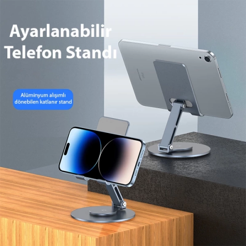 Dux Ducis ES Series Alüminyum Alaşımlı 360° Dönebilen Katlanır Telefon Standı