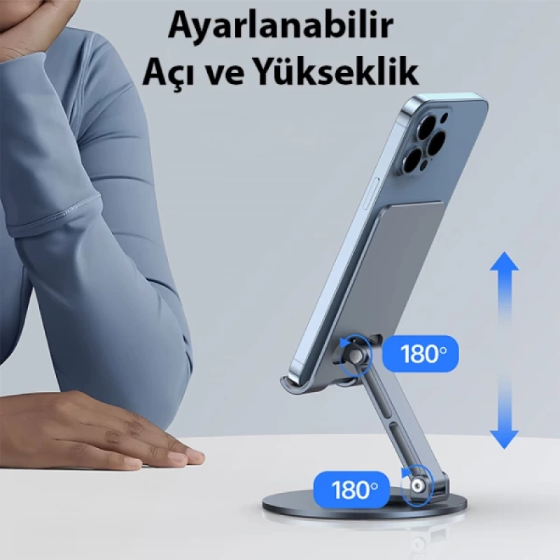 Dux Ducis ES Series Alüminyum Alaşımlı 360° Dönebilen Katlanır Telefon Standı