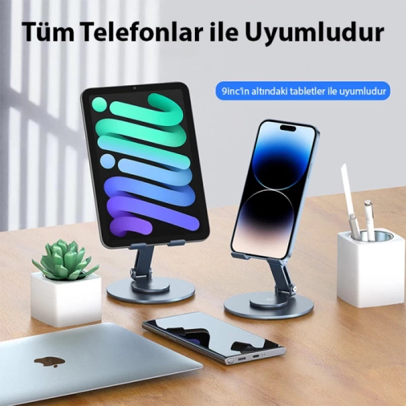 Dux Ducis ES Series Alüminyum Alaşımlı 360° Dönebilen Katlanır Telefon Standı