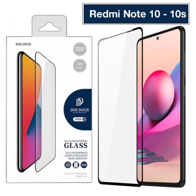 Dux Ducis Full Kaplama Redmi Note 10, Note 10S Cam Ekran Koruyucu