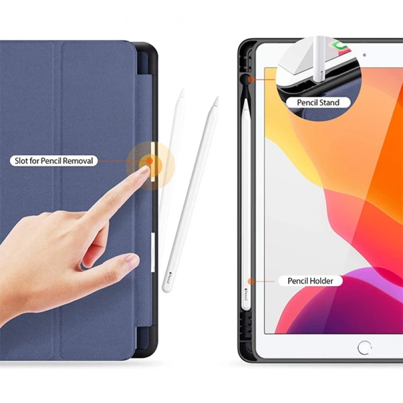 Dux Ducis iPad 7-8-9 10.2 (2019,2020,2021) Kılıf Kalem Yerli Soft Tpu Mıknatıslı Domo Kılıf