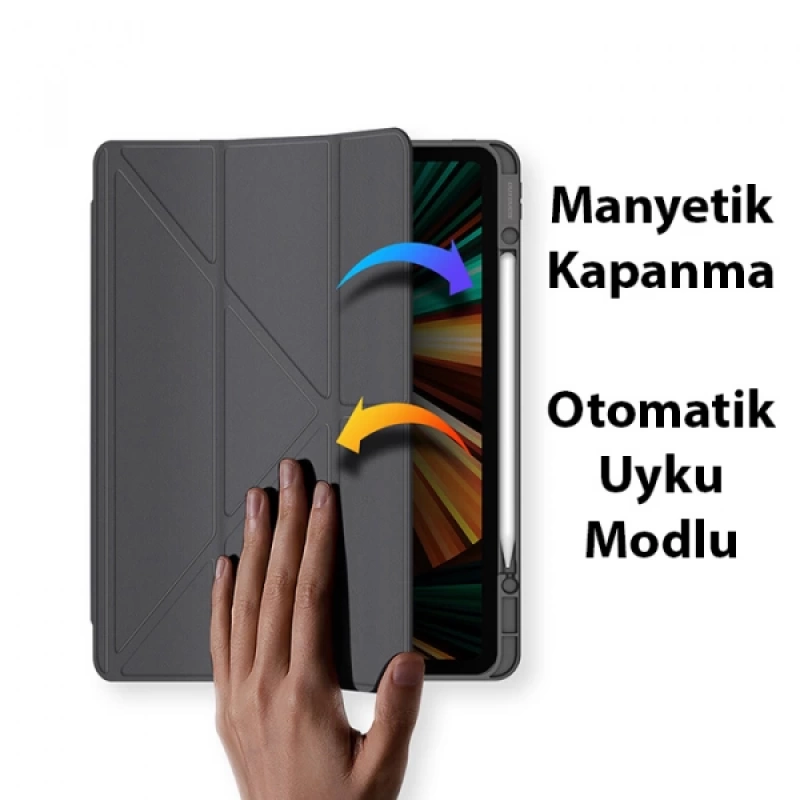 Dux Ducis iPad Pro 11 2022-2021-2020-2018 Kılıf Magi Series Kalem Tutuculu Uyku Modlu Kapaklı Kılıf