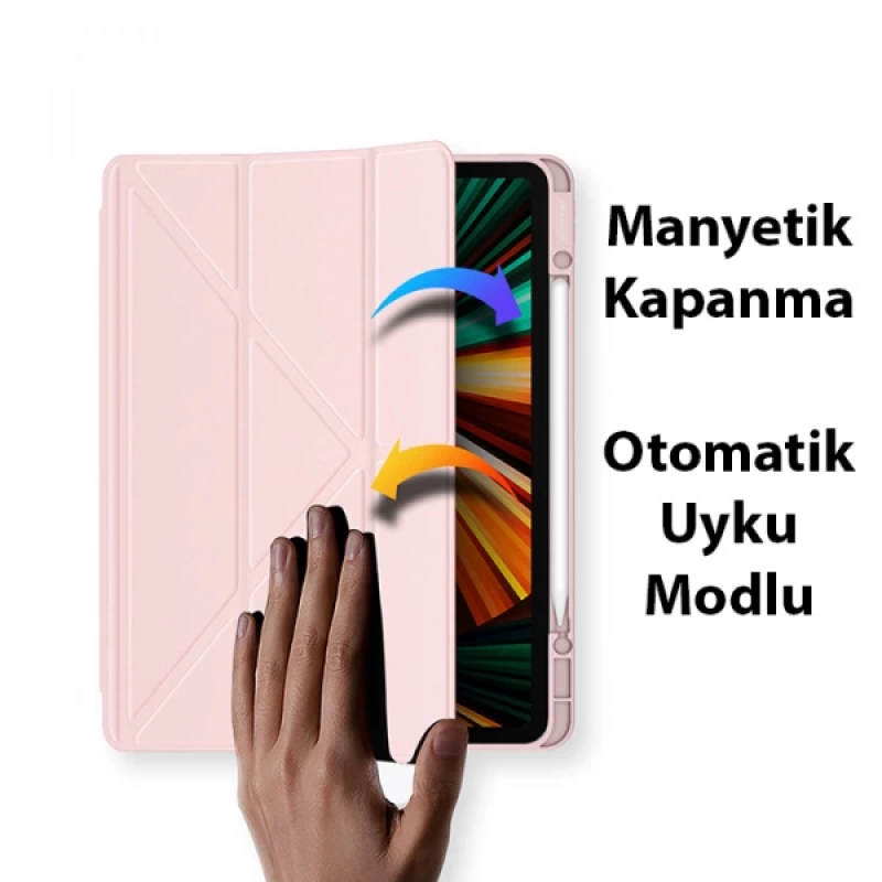 Dux Ducis iPad Pro 12.9 2022-2021-2020-2018 Kılıf Magi Series Kalem Tutuculu Uyku Modlu Kapaklı Kılı