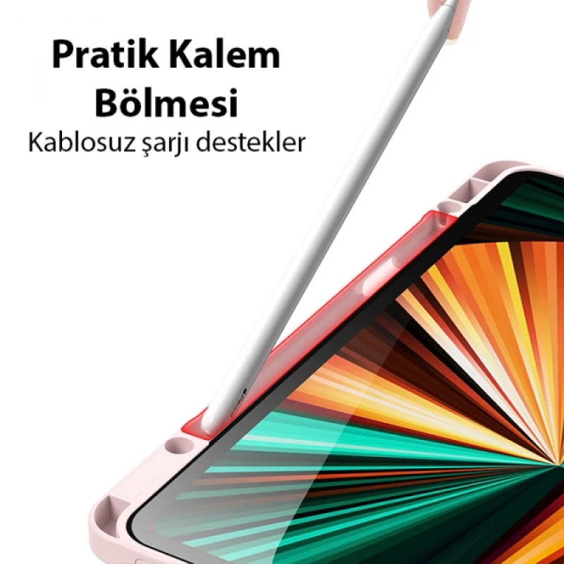 Dux Ducis iPad Pro 12.9 2022-2021-2020-2018 Kılıf Magi Series Kalem Tutuculu Uyku Modlu Kapaklı Kılı