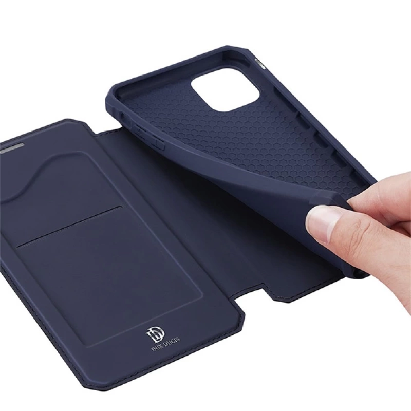 DUX DUCİS iPhone 12 Mini Kılıf Mıkantıslı Kapaklı Flip Cover Kılıf Skin X Series Flip Case