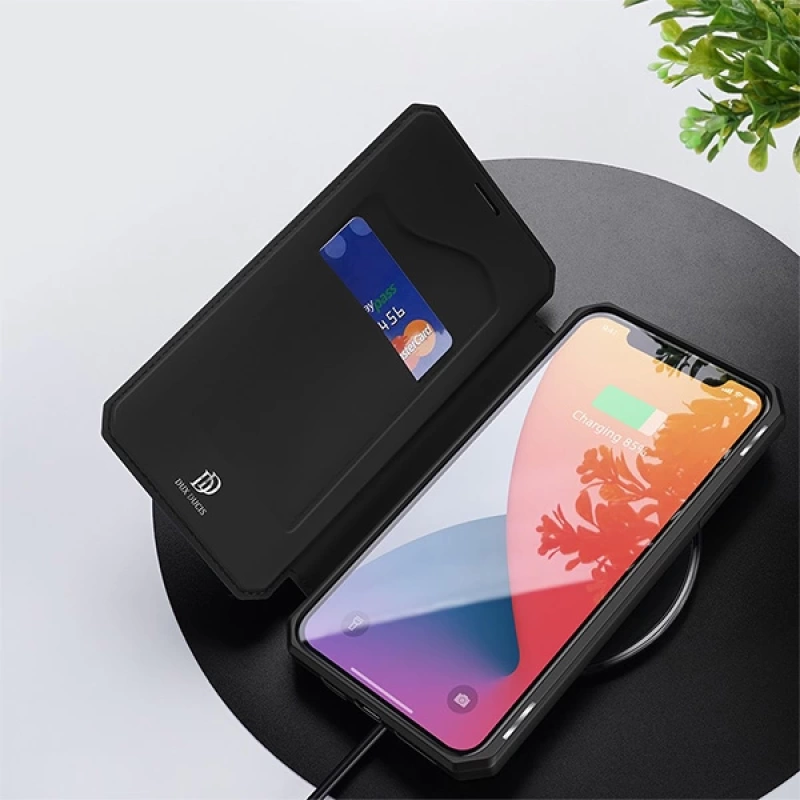 DUX DUCİS iPhone 12 Mini Kılıf Mıkantıslı Kapaklı Flip Cover Kılıf Skin X Series Flip Case