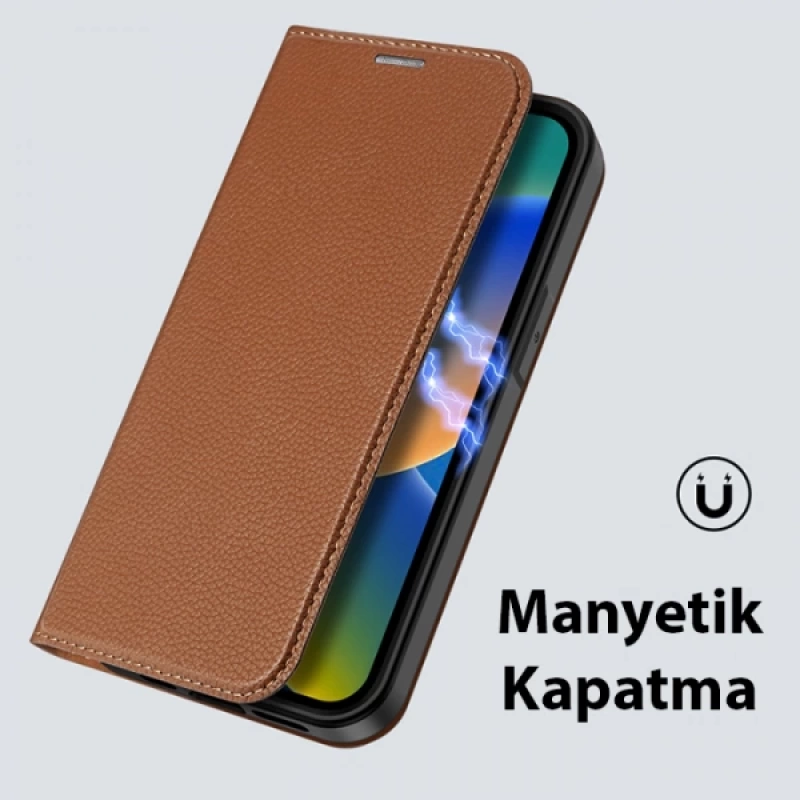 Dux Ducis iPhone 14-13 6.1 Kılıf Skin X2 Series PU Deri Manyetik Kapaklı Kılıf Magnetic Folio Case