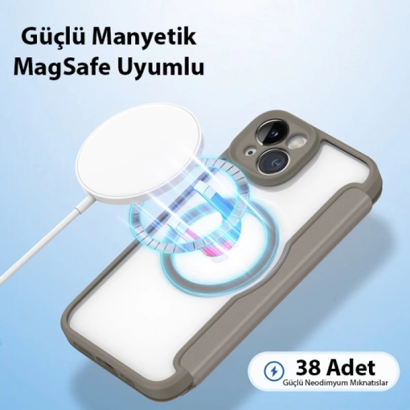 Dux Ducis iPhone 14 6.1 Kılıf Skin X Pro Series MagSafe Kapaklı Kılıf Folio Case