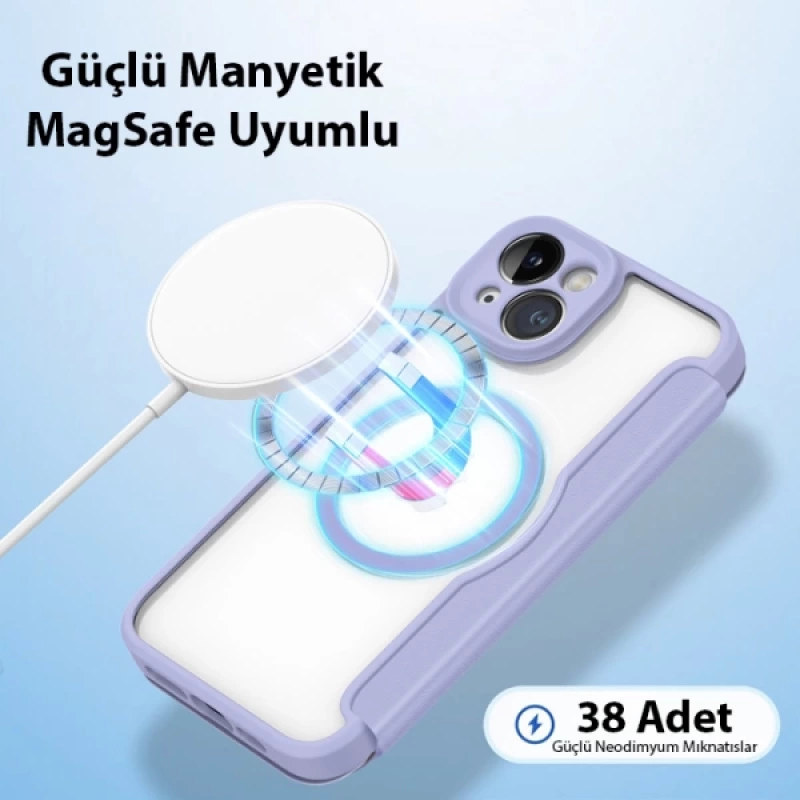 Dux Ducis iPhone 14 6.1 Kılıf Skin X Pro Series MagSafe Kapaklı Kılıf Folio Case