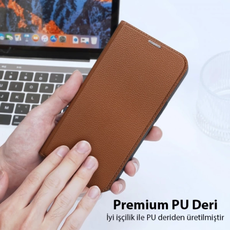 Dux Ducis iPhone 14 Plus 6.7 Kılıf Skin X PU Deri Manyetik Kapaklı Kılıf Magnetic Folio Case