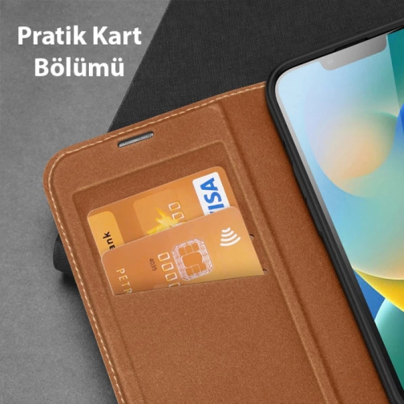 Dux Ducis iPhone 14 Plus 6.7 Kılıf Skin X PU Deri Manyetik Kapaklı Kılıf Magnetic Folio Case