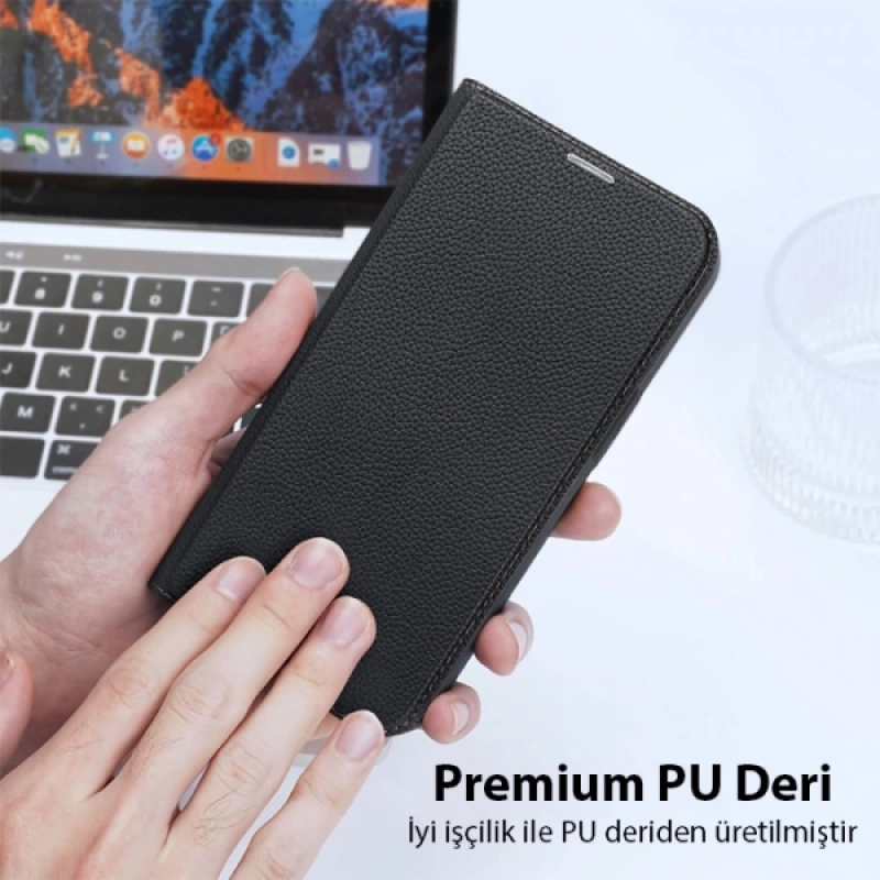 Dux Ducis iPhone 14 Plus 6.7 Kılıf Skin X PU Deri Manyetik Kapaklı Kılıf Magnetic Folio Case