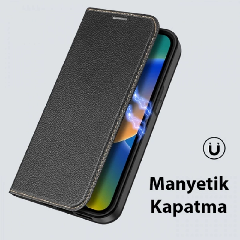 Dux Ducis iPhone 14 Pro 6.1 Kılıf Skin X2 Series PU Deri Manyetik Kapaklı Kılıf Magnetic Folio Case