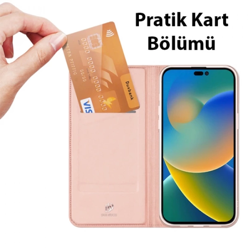 Dux Ducis iPhone 14 Pro Max 6.7 Kılıf Skin Pro Series Flip Cover Kapaklı Kılıf