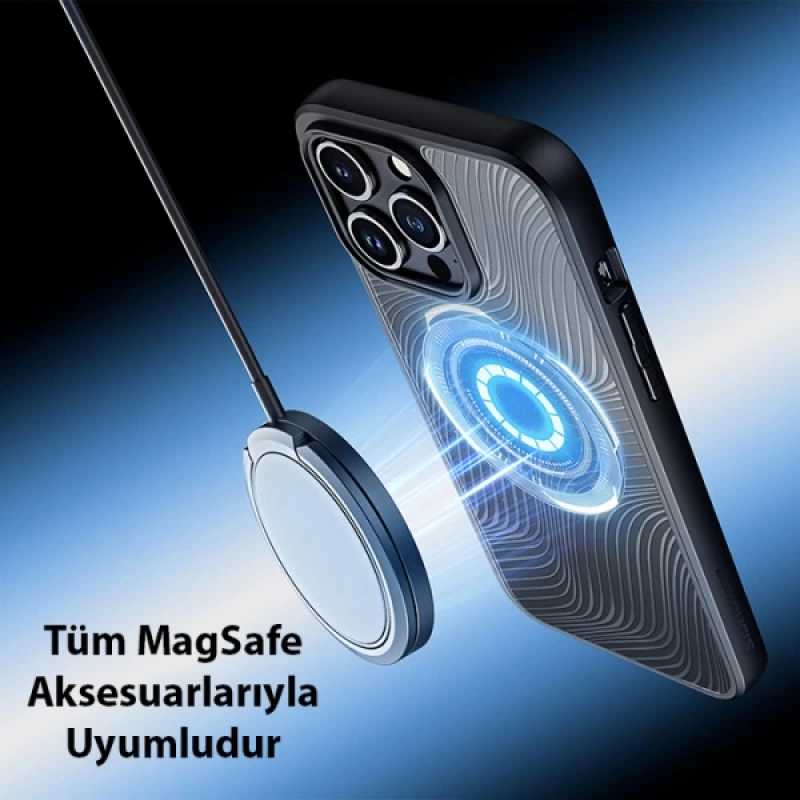 Dux Ducis iPhone 15 Pro Aimo Series MagSafe Premium Buzlu Sert PC-TPU Kılıf