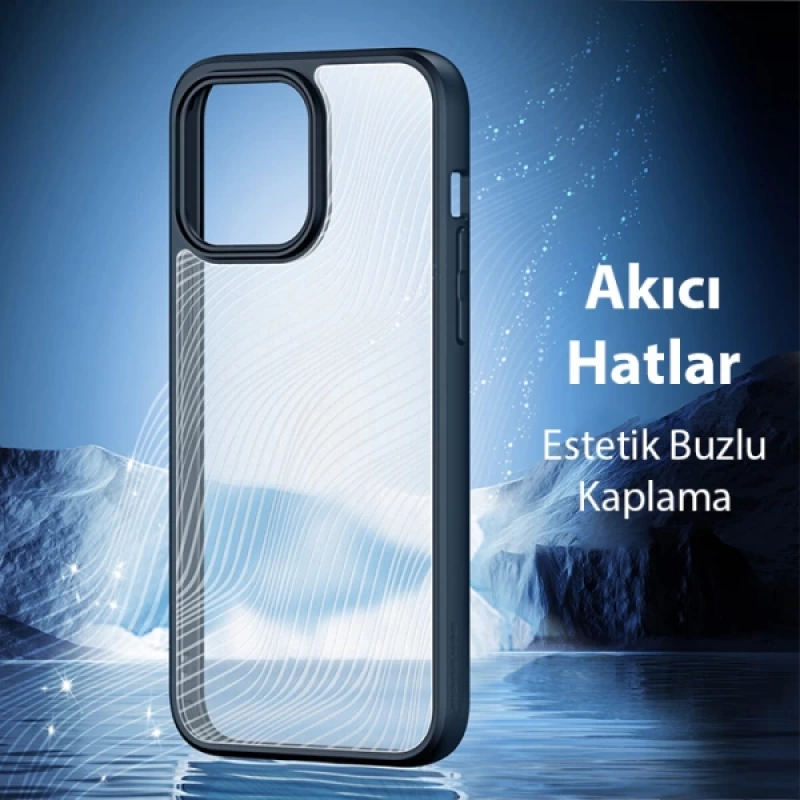 Dux Ducis iPhone 15 Pro Aimo Series Premium Buzlu Sert PC-TPU Kılıf