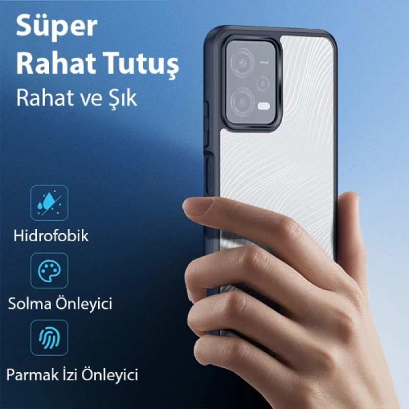 Dux Ducis Redmi Note 12 5G-Note 12R Pro-Poco X5 5G Aimo Series Premium Buzlu Sert PC-TPU Kılıf