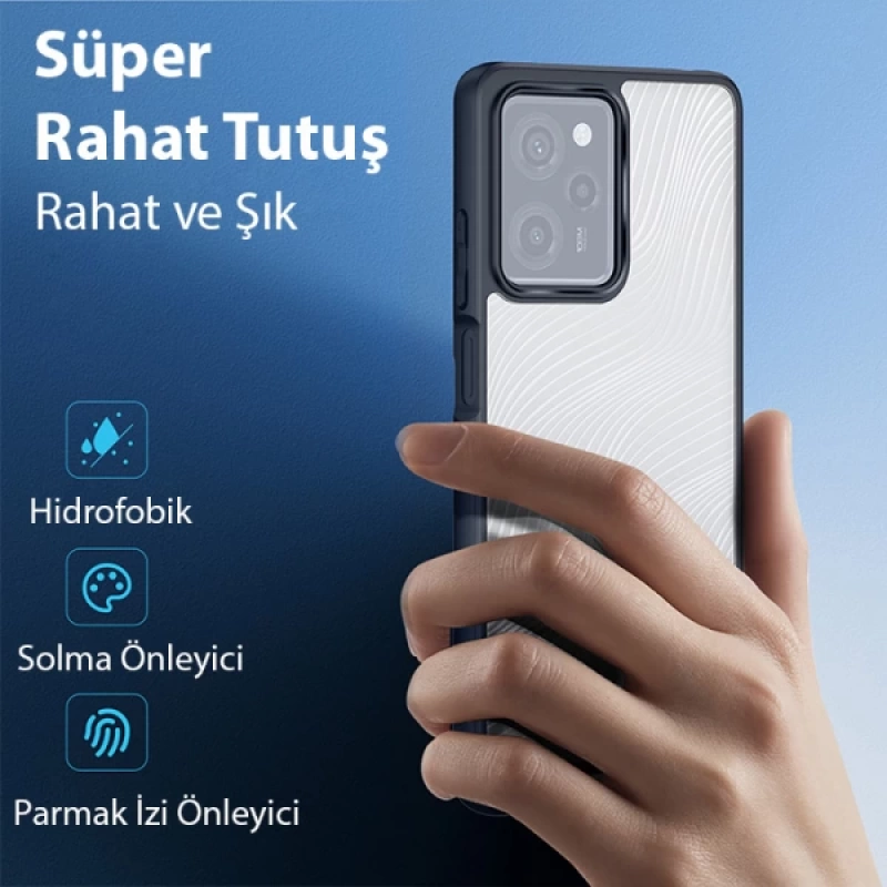 Dux Ducis Redmi Note 12 Pro 5G - Poco X5 Pro 5G Aimo Series Premium Buzlu Sert PC-TPU Kılıf