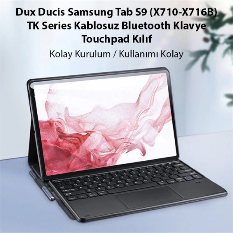 Dux Ducis Samsung Tab S9 (X710-X716B) TK Series Kablosuz Bluetooth Klavye Touchpad Kılıf