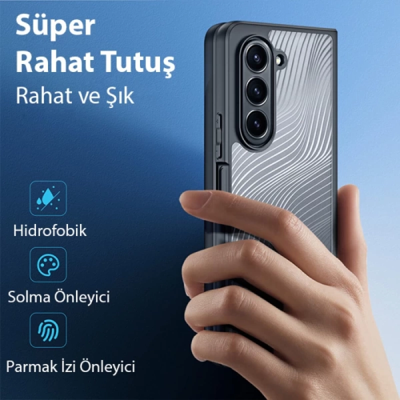 Dux Ducis Samsung Z Fold 5 Aimo Series Premium Buzlu Sert PC-TPU Kılıf