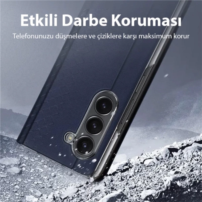 Dux Ducis Samsung Z Fold5 Bril Series Premium Deri Kılıf