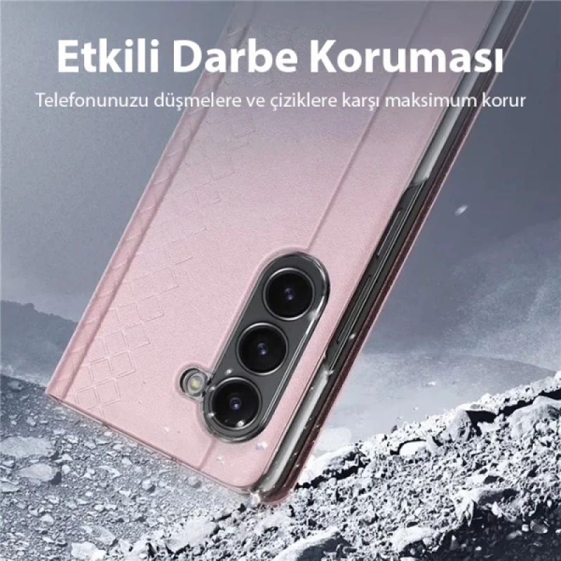 Dux Ducis Samsung Z Fold5 Bril Series Premium Deri Kılıf