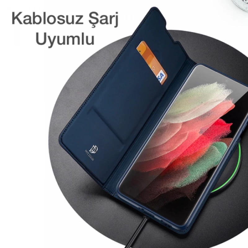 Dux Ducis SM Galaxy S21 Plus Kılıf Kapaklı Flip Cover Kılıf Skinpro Series