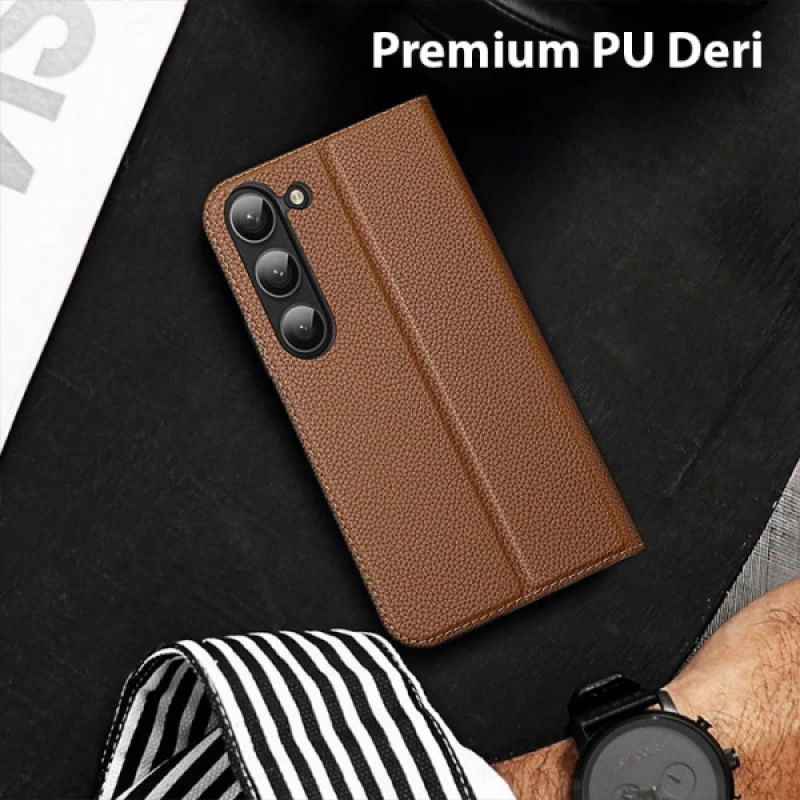 Dux Ducis SM Galaxy S23 Kılıf Skin X2 Series Magnetic PU Deri Manyetik Kapaklı Kılıf